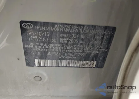 2017 Hyundai Elantra Se из США, поврежденный, VIN 5NPD84LF1HH022766